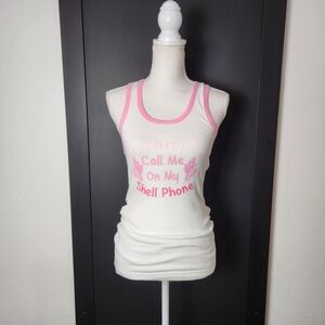DOLLHOUSE RAZOR BACK T-SHIRT " YOU USED TO CALL ME ON MY SHELL PHONE" SZ MEDIUM